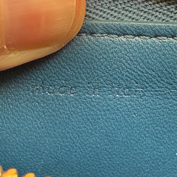 Celine Blue Black Colorblock Key Holder Cardholder Pouch Wallet with Dust - Picture 11 of 13